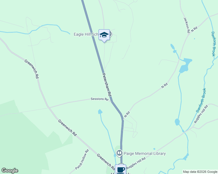 map of restaurants, bars, coffee shops, grocery stores, and more near 2 Petersham Road in Hardwick
