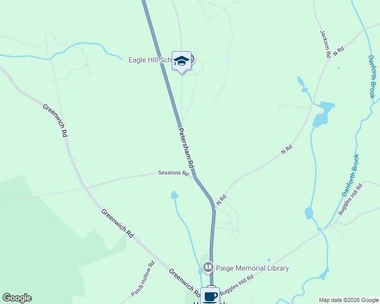 map of restaurants, bars, coffee shops, grocery stores, and more near 2 Petersham Road in Hardwick