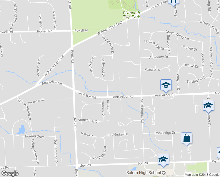 map of restaurants, bars, coffee shops, grocery stores, and more near 9600 Wellington Drive in Plymouth