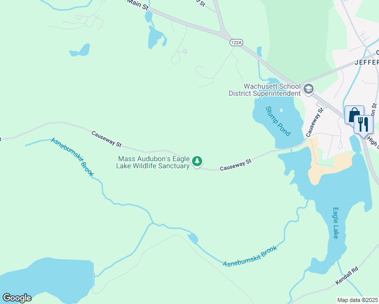 map of restaurants, bars, coffee shops, grocery stores, and more near 265 Causeway Street in Holden