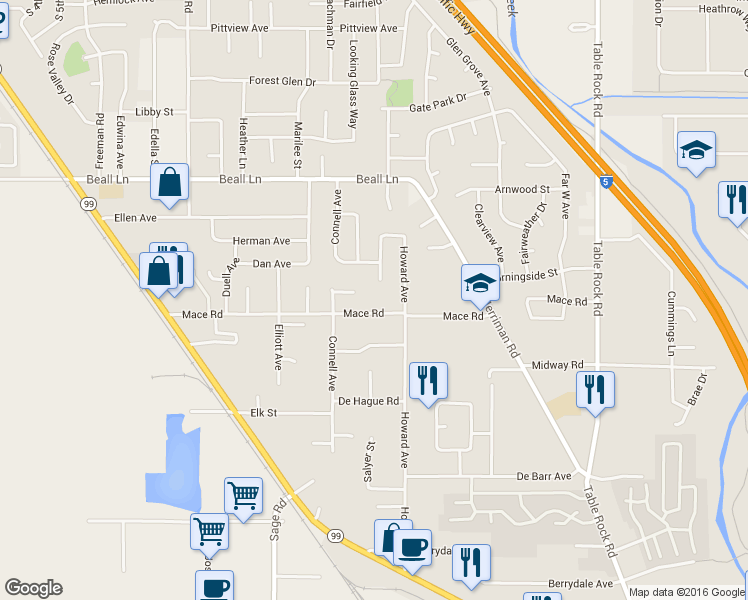 map of restaurants, bars, coffee shops, grocery stores, and more near 161 Mace Road in Medford