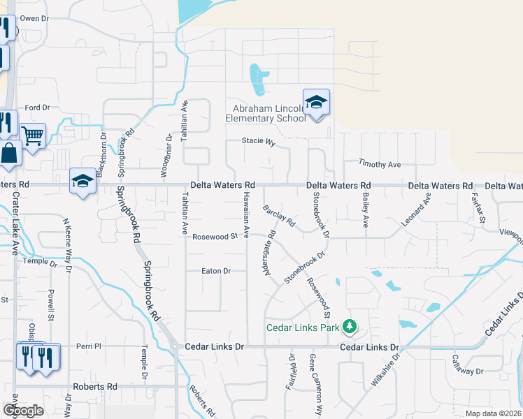 map of restaurants, bars, coffee shops, grocery stores, and more near 2886 Hawaiian Avenue in Medford