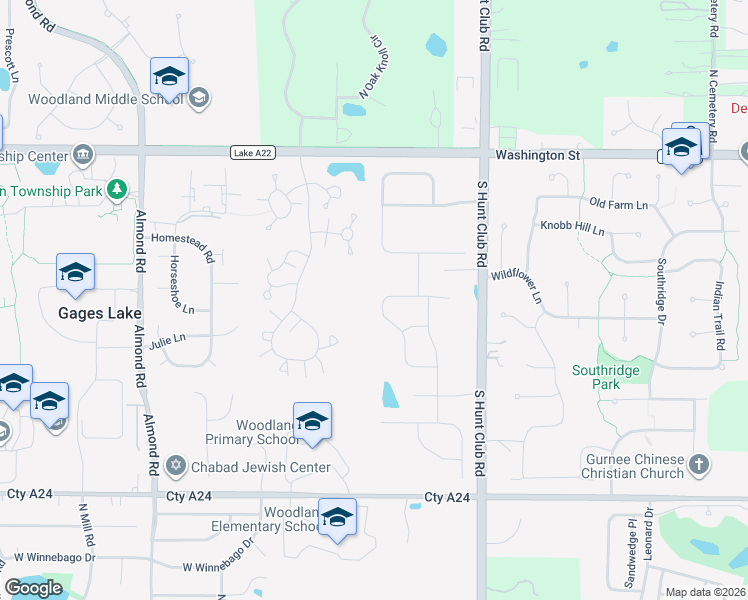 map of restaurants, bars, coffee shops, grocery stores, and more near 34142 North Jenna Lane in Gurnee