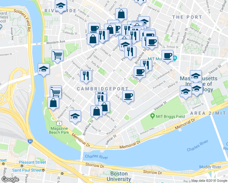 map of restaurants, bars, coffee shops, grocery stores, and more near 41 Speridakis Terrace in Cambridge