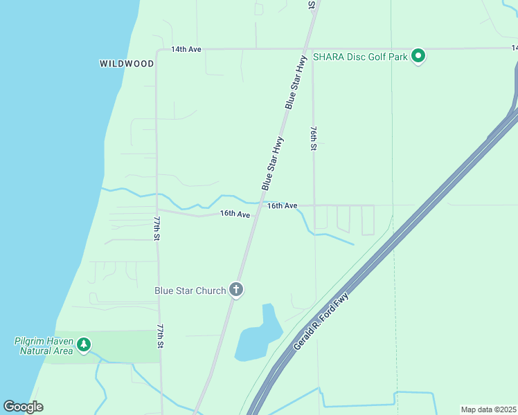 map of restaurants, bars, coffee shops, grocery stores, and more near 16057 Blue Star Memorial Highway in South Haven