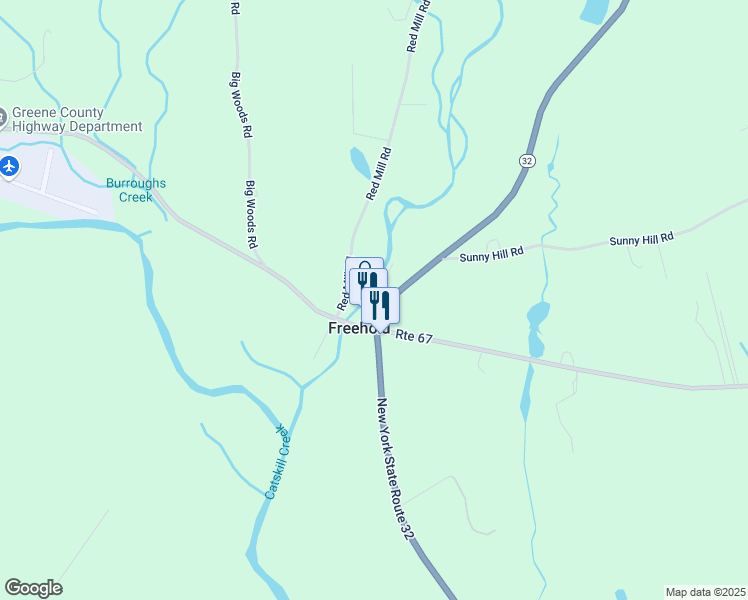 map of restaurants, bars, coffee shops, grocery stores, and more near 9479 New York 32 in Freehold