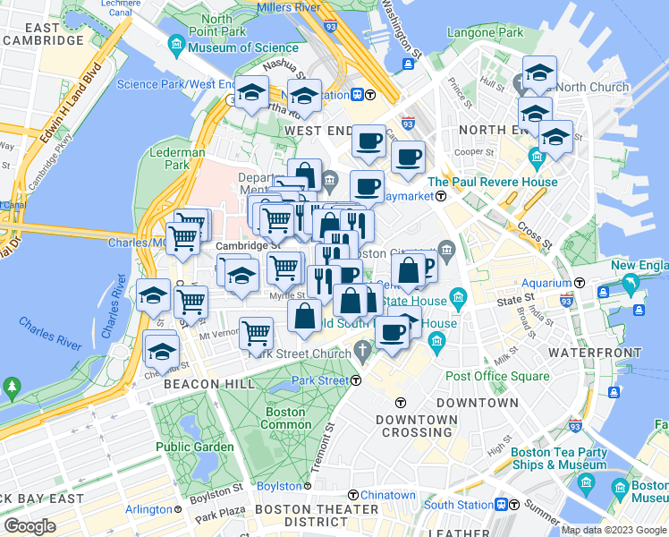 map of restaurants, bars, coffee shops, grocery stores, and more near 30 Ridgeway Lane in Boston
