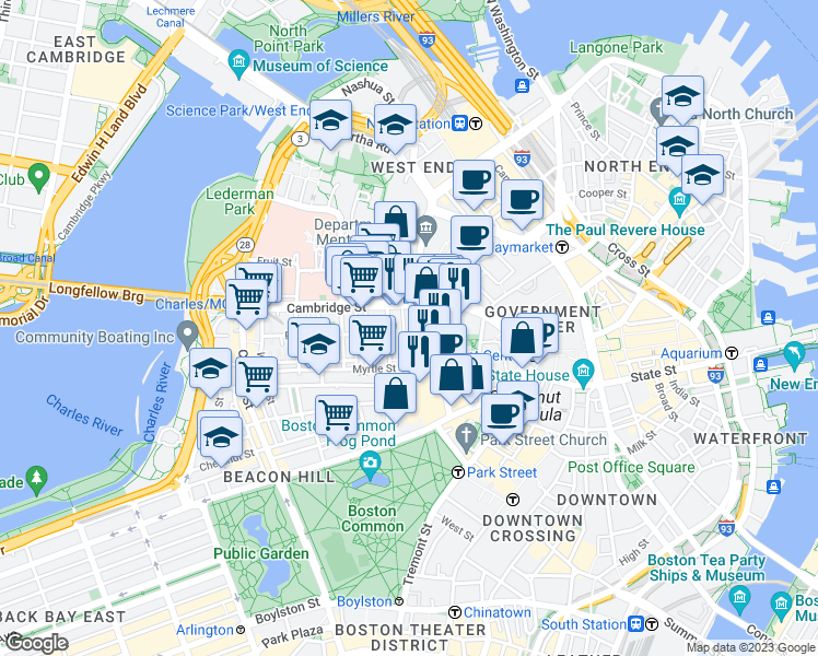 map of restaurants, bars, coffee shops, grocery stores, and more near 30 Ridgeway Lane in Boston