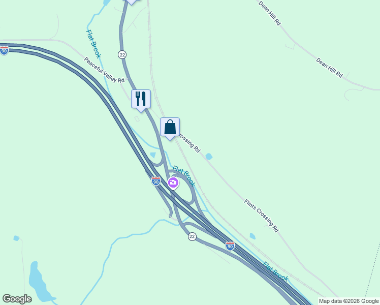 map of restaurants, bars, coffee shops, grocery stores, and more near 30 Flints Crossing Road in Canaan