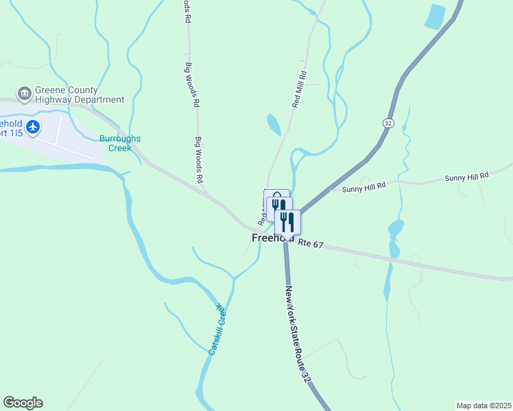 map of restaurants, bars, coffee shops, grocery stores, and more near 40 Red Mill Road in Freehold