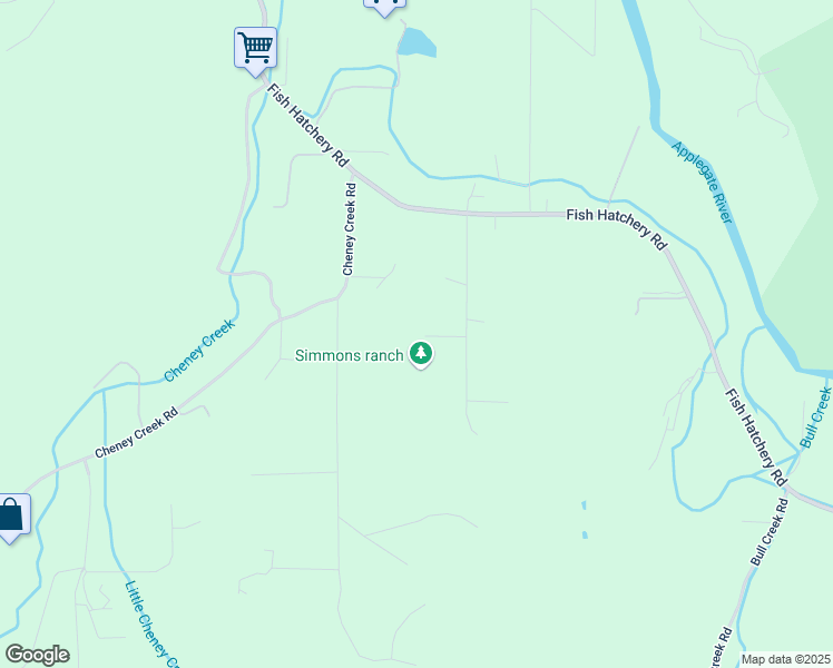 map of restaurants, bars, coffee shops, grocery stores, and more near 4435 Fish Hatchery Road in Grants Pass