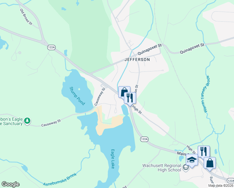 map of restaurants, bars, coffee shops, grocery stores, and more near 1680 Main Street in Holden