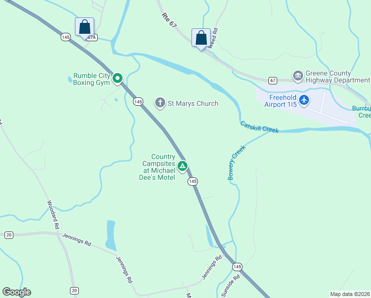 map of restaurants, bars, coffee shops, grocery stores, and more near 1974 State Highway 145 in East Durham