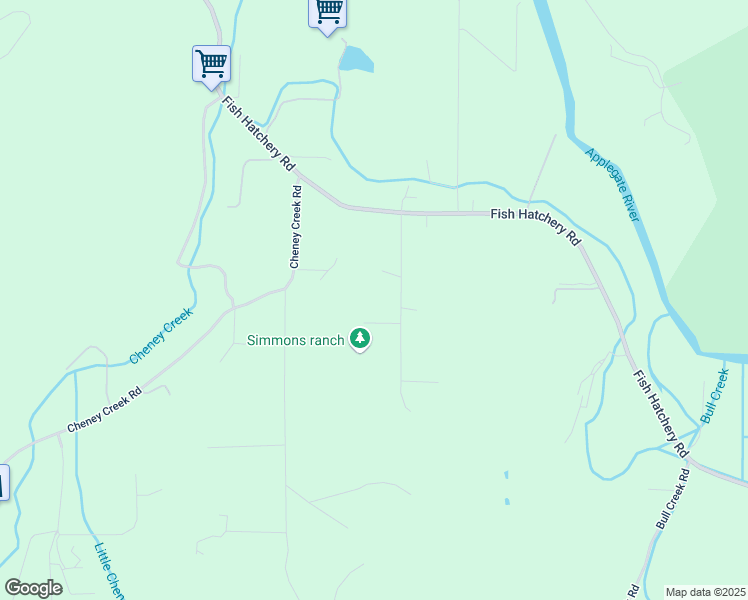 map of restaurants, bars, coffee shops, grocery stores, and more near 4435 Fish Hatchery Road in Grants Pass