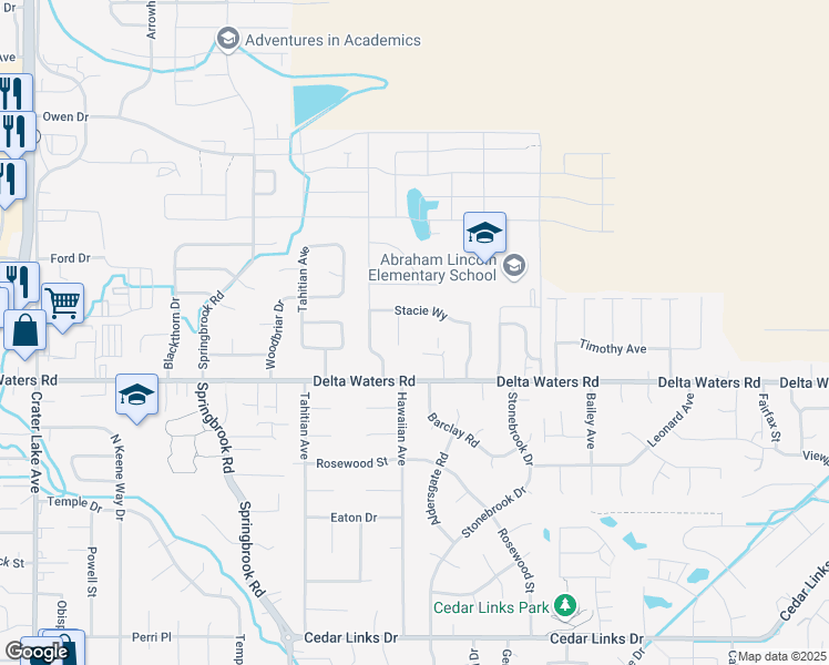 map of restaurants, bars, coffee shops, grocery stores, and more near 3058 Sheraton Court in Medford