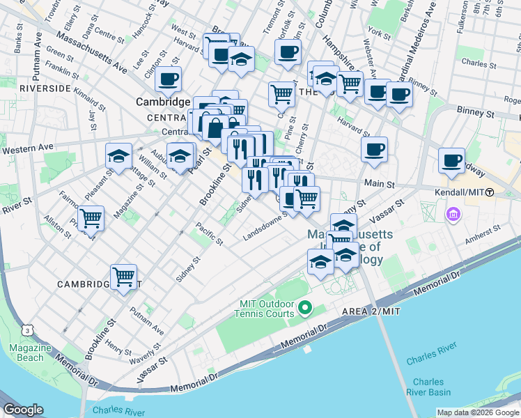 map of restaurants, bars, coffee shops, grocery stores, and more near in 