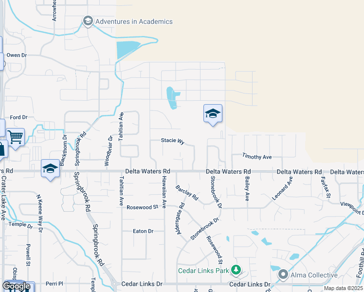 map of restaurants, bars, coffee shops, grocery stores, and more near 2964 Stacie Way in Medford