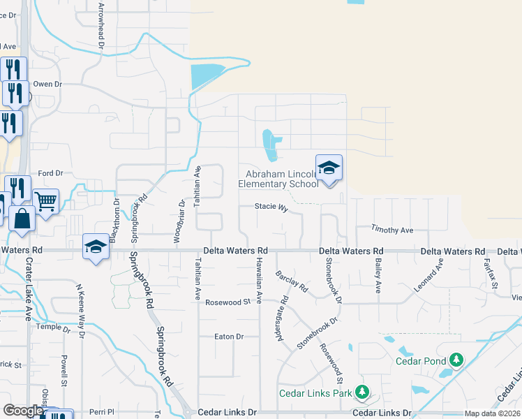 map of restaurants, bars, coffee shops, grocery stores, and more near 3058 Sheraton Court in Medford