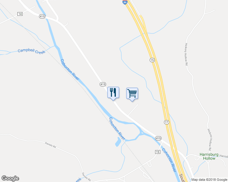 map of restaurants, bars, coffee shops, grocery stores, and more near 7520 New York 415 in Bath