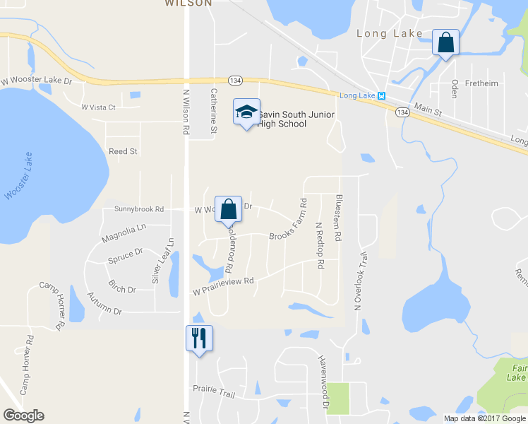 map of restaurants, bars, coffee shops, grocery stores, and more near 34351 White Clover Court in Round Lake