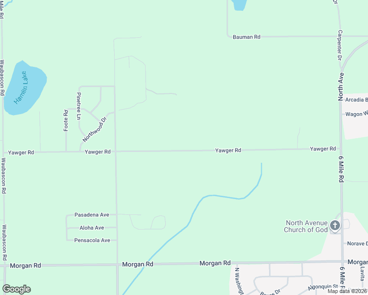 map of restaurants, bars, coffee shops, grocery stores, and more near 5311 Yawger Road in Battle Creek