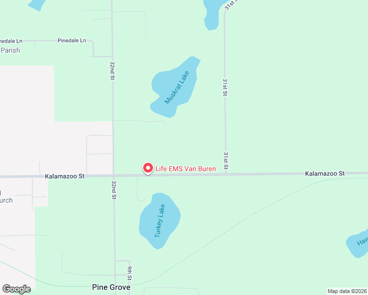 map of restaurants, bars, coffee shops, grocery stores, and more near 31430 County Road 388 in Gobles