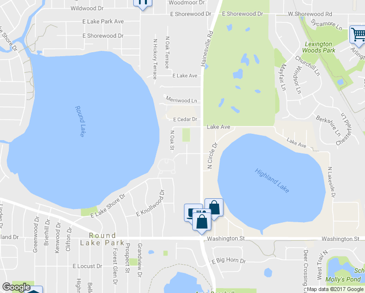 map of restaurants, bars, coffee shops, grocery stores, and more near 818 Elm Avenue in Round Lake Park