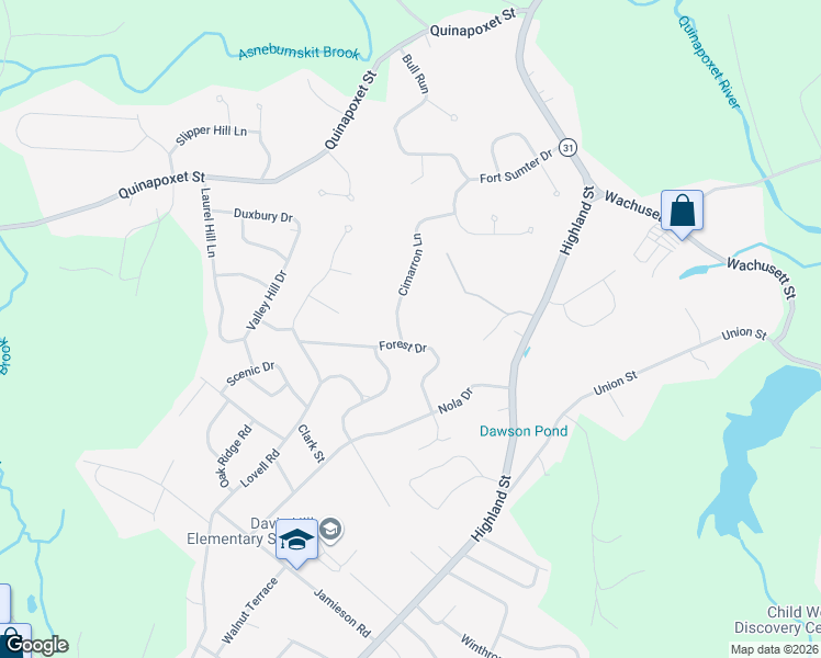 map of restaurants, bars, coffee shops, grocery stores, and more near 9 Cimarron Lane in Holden