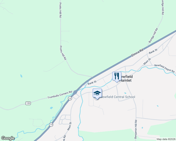 map of restaurants, bars, coffee shops, grocery stores, and more near 325 Protts Hill Rd in Tompkins