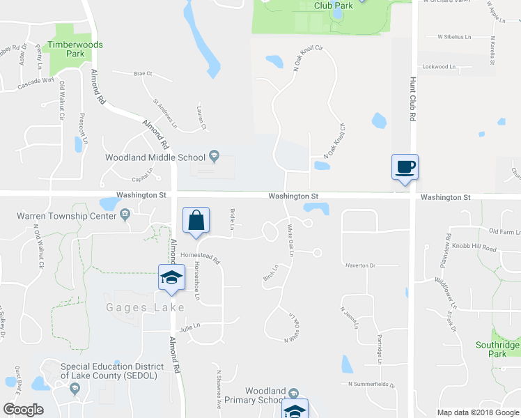 map of restaurants, bars, coffee shops, grocery stores, and more near 17436 West Chestnut Lane in Gurnee