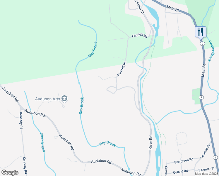 map of restaurants, bars, coffee shops, grocery stores, and more near 222 River Road in Northampton