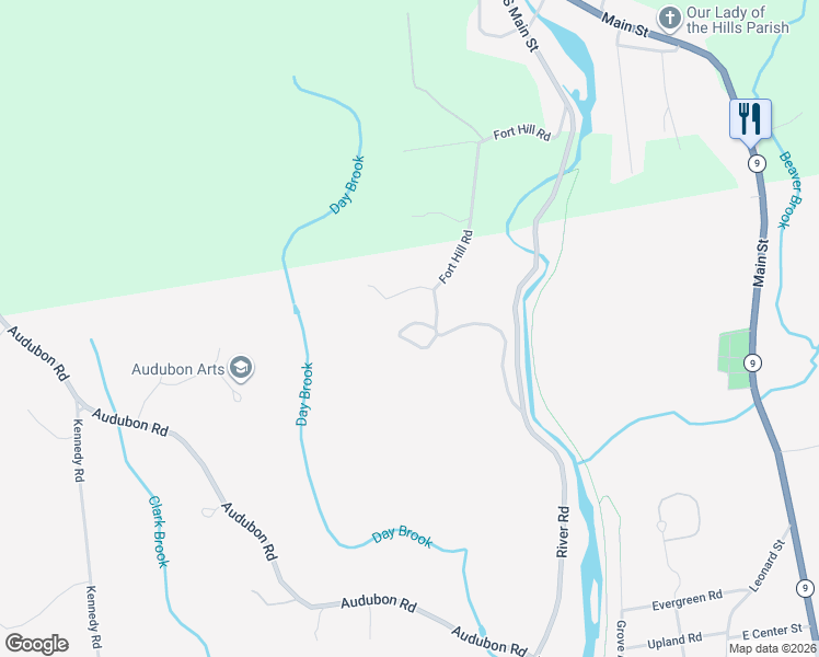 map of restaurants, bars, coffee shops, grocery stores, and more near 222 River Road in Northampton