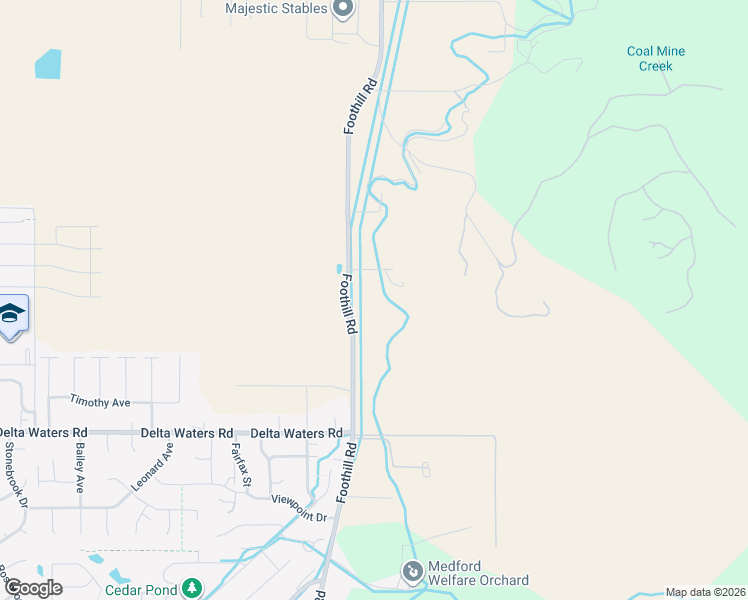 map of restaurants, bars, coffee shops, grocery stores, and more near 3320 North Foothill Road in Medford