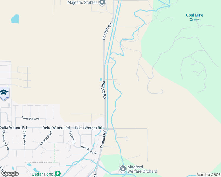 map of restaurants, bars, coffee shops, grocery stores, and more near 3320 North Foothill Road in Medford