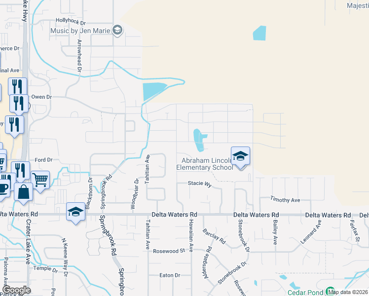 map of restaurants, bars, coffee shops, grocery stores, and more near 3003 Edgewood Drive in Medford