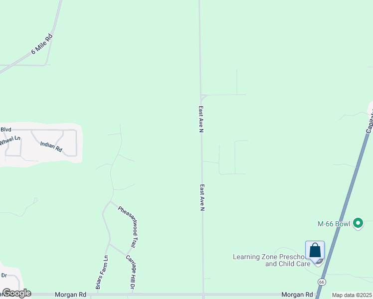 map of restaurants, bars, coffee shops, grocery stores, and more near 20195 East Avenue North in Battle Creek