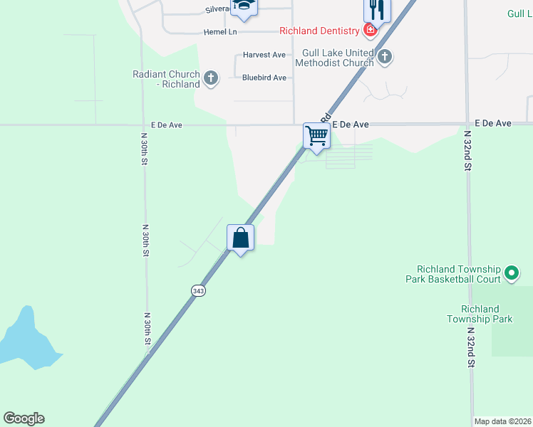 map of restaurants, bars, coffee shops, grocery stores, and more near 8390 Gull Road in Richland