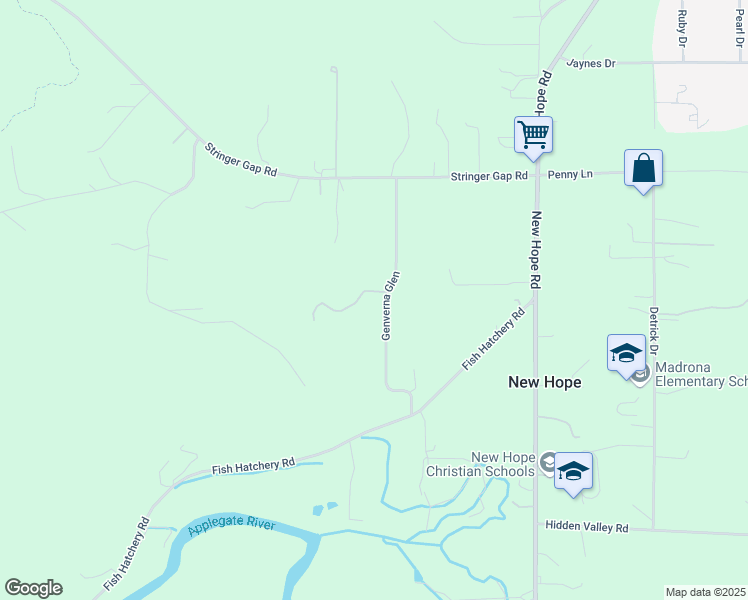 map of restaurants, bars, coffee shops, grocery stores, and more near 368 Genverna Glen in Grants Pass