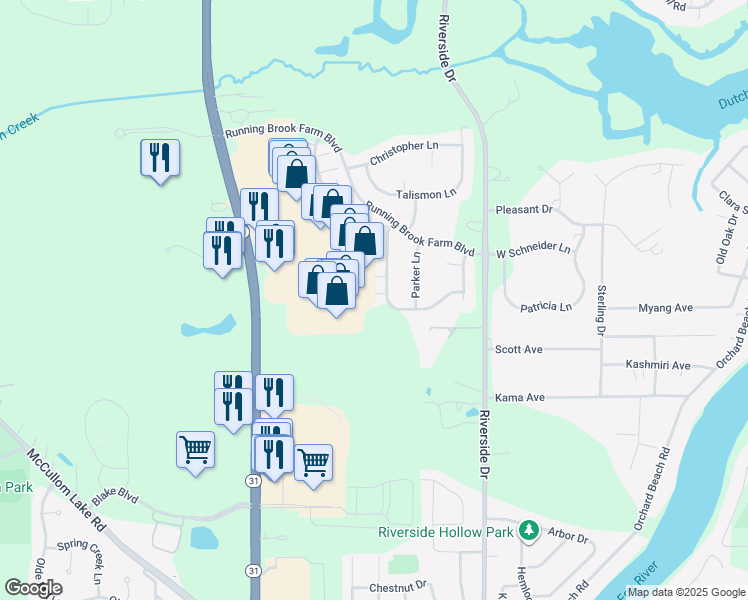 map of restaurants, bars, coffee shops, grocery stores, and more near 2638 Kendall Crossing in McHenry