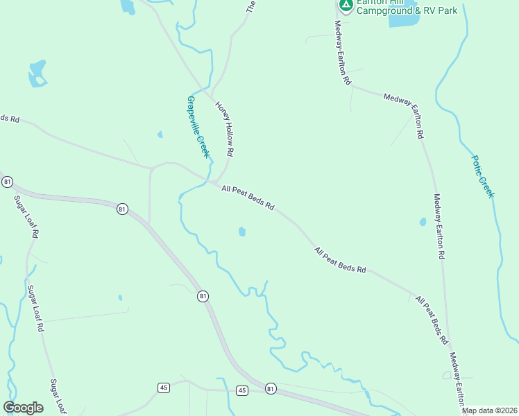 map of restaurants, bars, coffee shops, grocery stores, and more near 315 All Peat Beds Road in Earlton