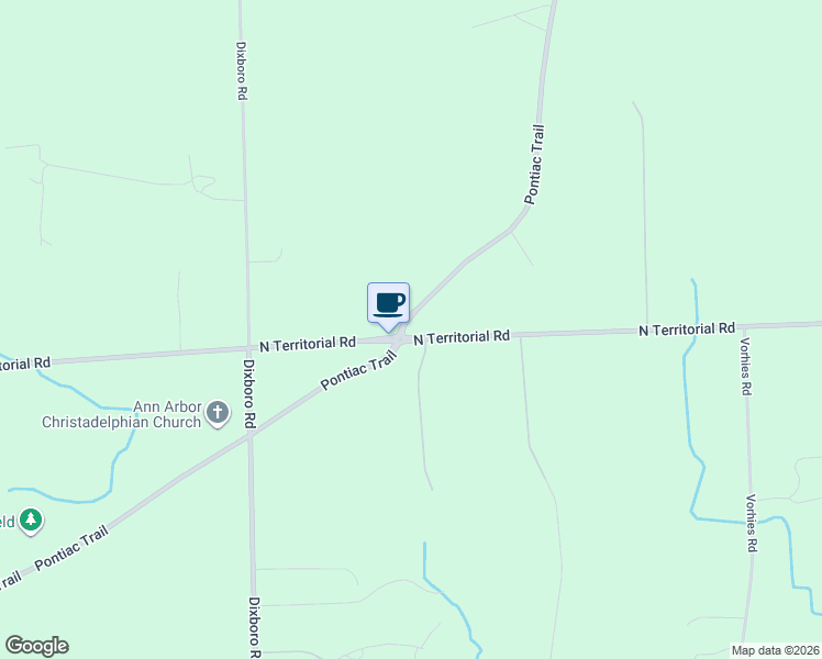 map of restaurants, bars, coffee shops, grocery stores, and more near 5241 North Territorial Road in Ann Arbor