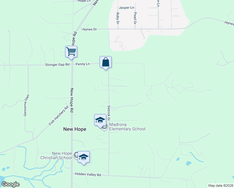 map of restaurants, bars, coffee shops, grocery stores, and more near 250 Detrick Drive in Grants Pass