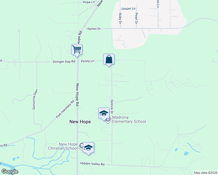 map of restaurants, bars, coffee shops, grocery stores, and more near 250 Detrick Drive in Grants Pass