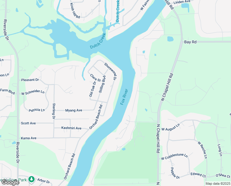 map of restaurants, bars, coffee shops, grocery stores, and more near 2802 Shorewood Drive in McHenry