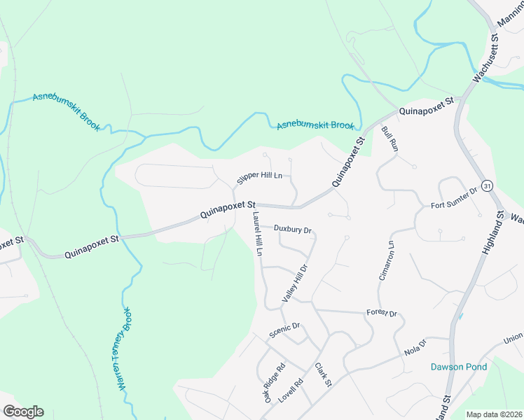 map of restaurants, bars, coffee shops, grocery stores, and more near 350 Quinapoxet Street in Holden