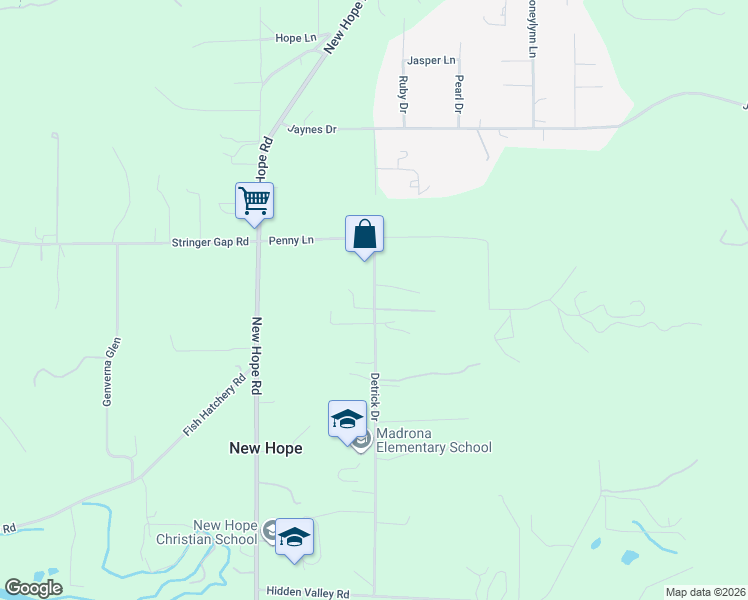 map of restaurants, bars, coffee shops, grocery stores, and more near 520 Detrick Drive in Grants Pass