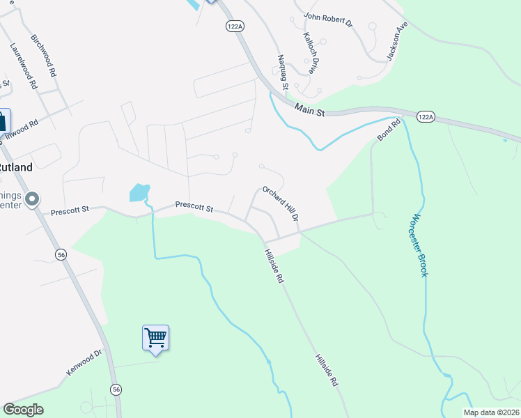 map of restaurants, bars, coffee shops, grocery stores, and more near 14 Rolling Ridge Road in Rutland