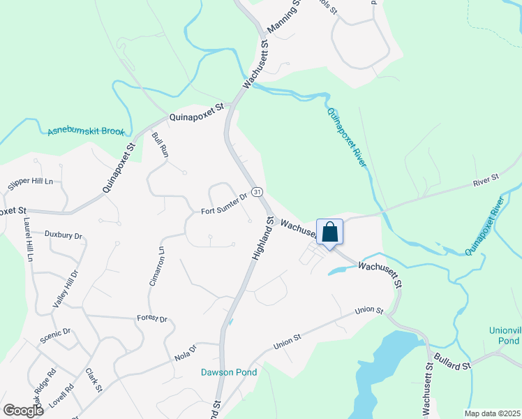 map of restaurants, bars, coffee shops, grocery stores, and more near 900 Wachusett Street in Holden