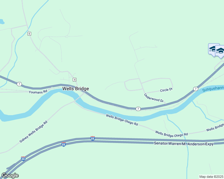 map of restaurants, bars, coffee shops, grocery stores, and more near 129-137 Tiffany Ln in Otego