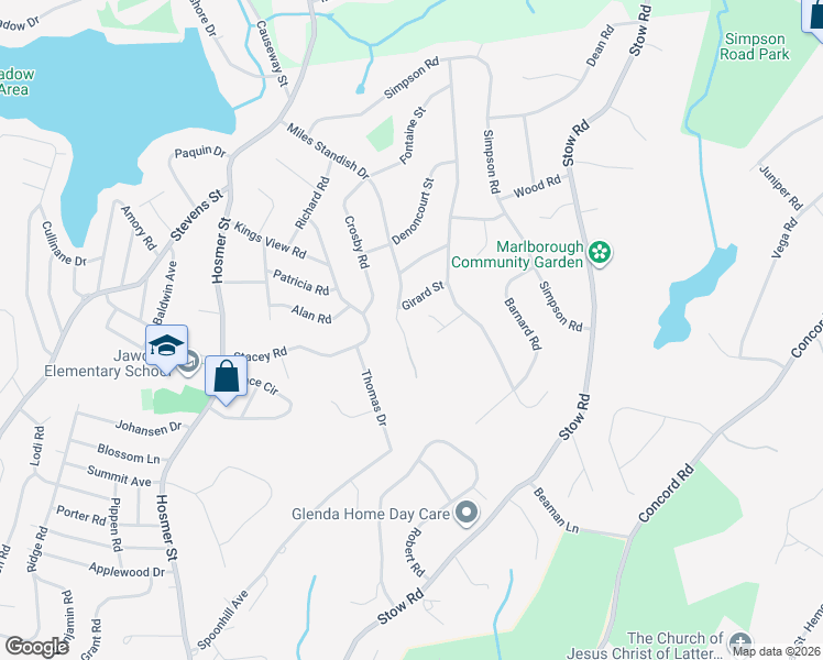 map of restaurants, bars, coffee shops, grocery stores, and more near 230 Miles Standish Drive in Marlborough